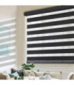 Black Roller Shades Zebra Blinds for Windows Cordless Day and Night Light Filtering Blinds Dual Layer Roller Blinds