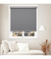 Grey Blackout Roller Shades for Windows, Cordless Roller Window Shades, Roll Up Window Blinds with Thermal Insulated