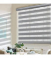 Grey Roller Shades Zebra Blinds for Windows Cordless Day and Night Light Filtering Blinds Dual Layer Roller Blinds